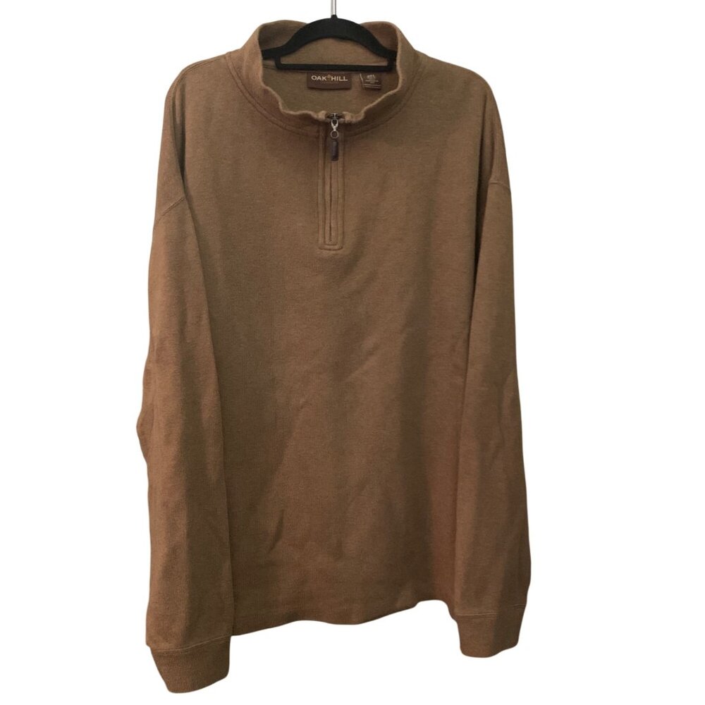 Oak Hill Brown Half-Zip Pullover‎ Sweater Mens 3XL Cotton Blend Grandpacore Dope